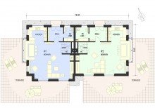 Grundriss EG Insel F�hr - Neue Reetdachh�user (DHH)