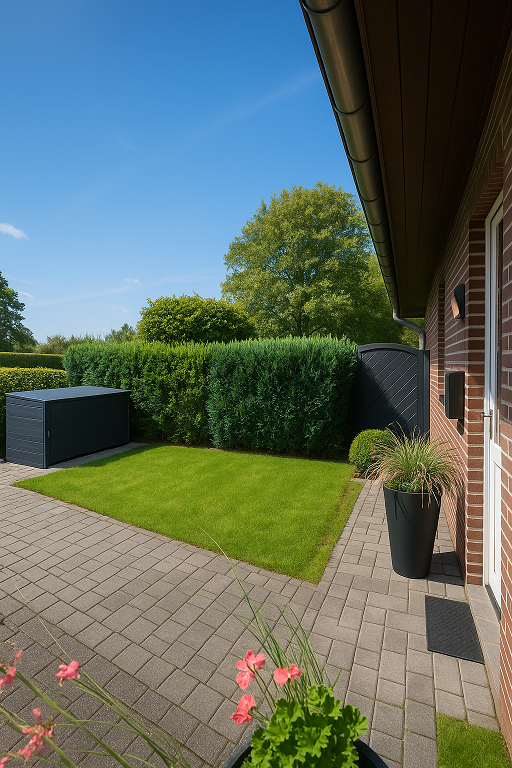 Eingangsbereich Einfamilienhaus Reetdachhaus Nordfriesland